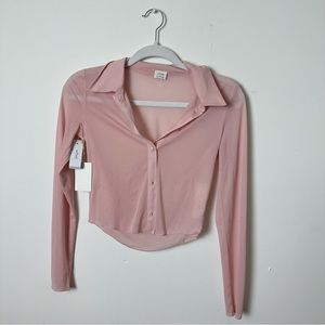 Aritzia Wilfred Pose Waist Mesh Longsleeve